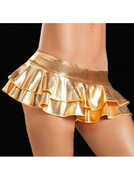 Spring Summer Women Metallic Shiny Micro Mini Skirts Party Short Skirt Solid Sexy Outwear