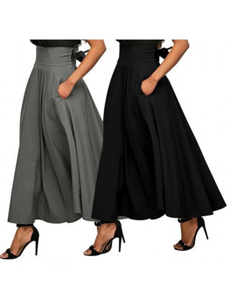 Summer Fashion Skirt With Pocket High Quality Solid Ankle-Length Vintage Skirt For Women Black Long Skirt