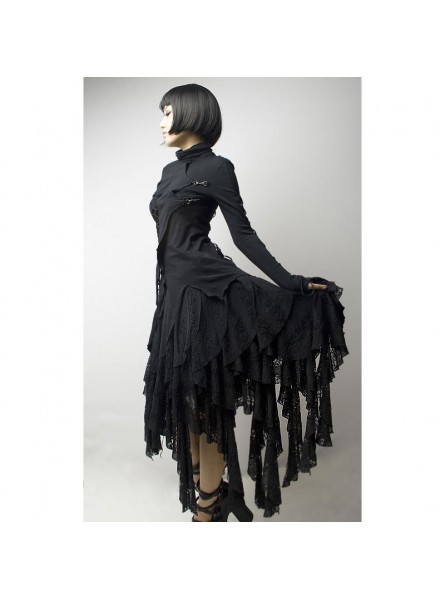 Black mysterious Goth Skirt,Dance-punk,street fashion lolita clothing