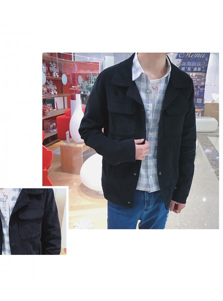 brand men's jacket solid color jacket jacket men's youth corduroy jacket coat clothing
