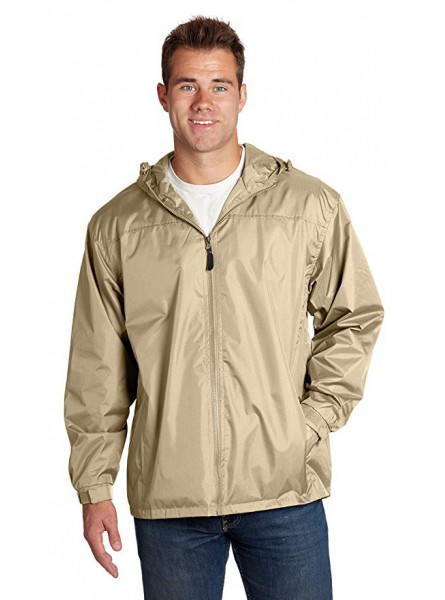 Men's Lined Hooded Wind Resistant/Water Repellent Windbreaker Jacket