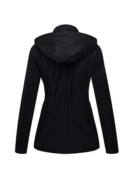 Women's Versatile Military Hooded Jacket with Drawstring