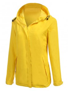 Women Long Sleeve Lightweight Windbreaker Outdoor Active Raincoat Jackets Hooded