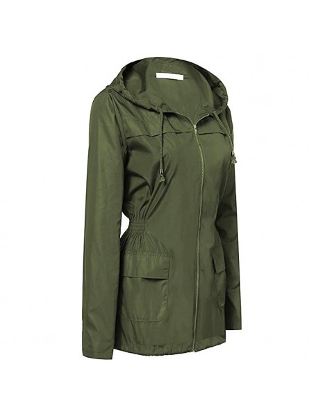 Rain Jacket Women Waterproof with Hood Packable Rain Trench Coat Long Sleeve Black Windbreaker for Ladies