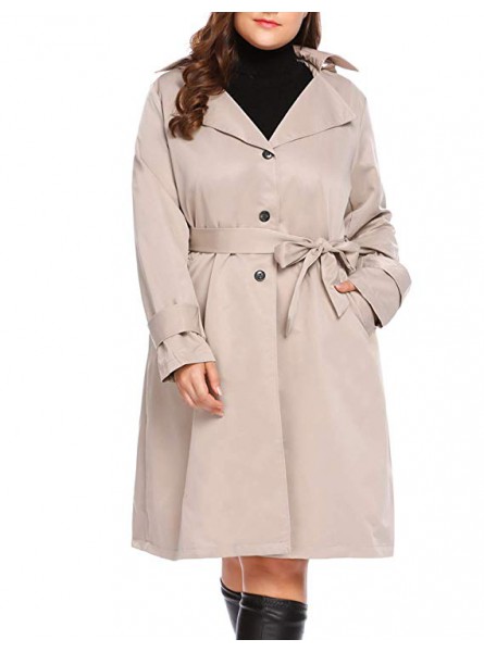 Women's Single Breasted Long Trench Coat with Belt