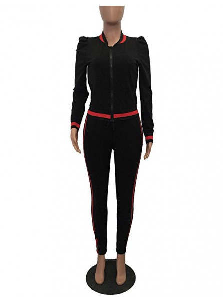 Women's 2 Pieces Outfits Long Sleeve Zipper Jacket and Pants Set Tracksuits